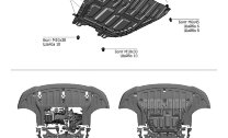 Защита картера и КПП АвтоБроня для Kia Rio X-Line хэтчбек 2017-2021, штампованная, сталь 1.5 мм, с крепежом, 111.02370.1