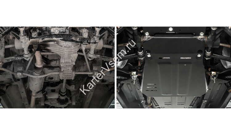 Защита КПП АвтоБроня для Lada Niva Legend 2121 2021-н.в., штампованная, сталь 3 мм, с крепежом, 222.06041.1