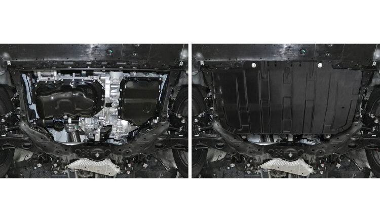 Защита картера и КПП АвтоБроня для Mazda 6 GJ 2012-2018 2018-н.в., штампованная, сталь 1.5 мм, с крепежом, 111.03825.1