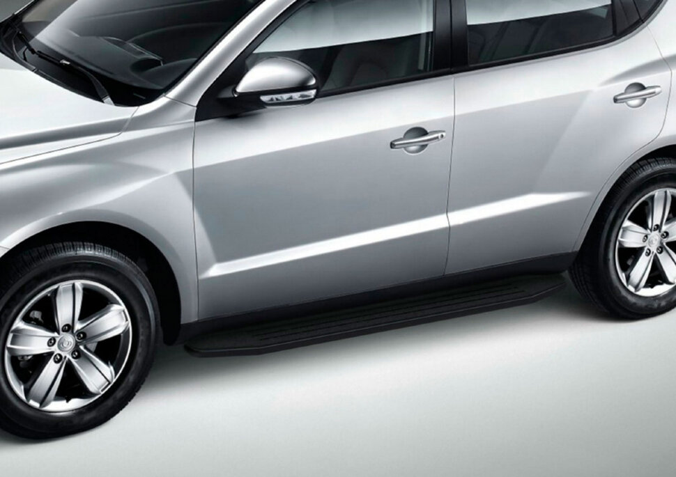Пороги площадки (подножки) "Premium-Black" Rival для Geely Emgrand X7 2013-2018, 173 см, 2 шт., алюминий, A173ALB.1902.2 с доставкой по всей России