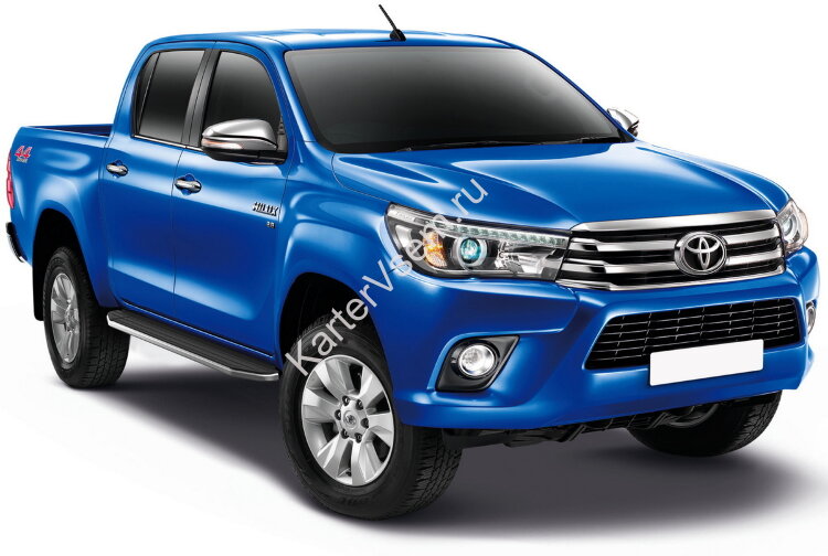 Пороги площадки (подножки) "Premium" Rival для Toyota Hilux VIII 2015-2020 2020-н.в., 193 см, 2 шт., алюминий, A193ALP.5708.1