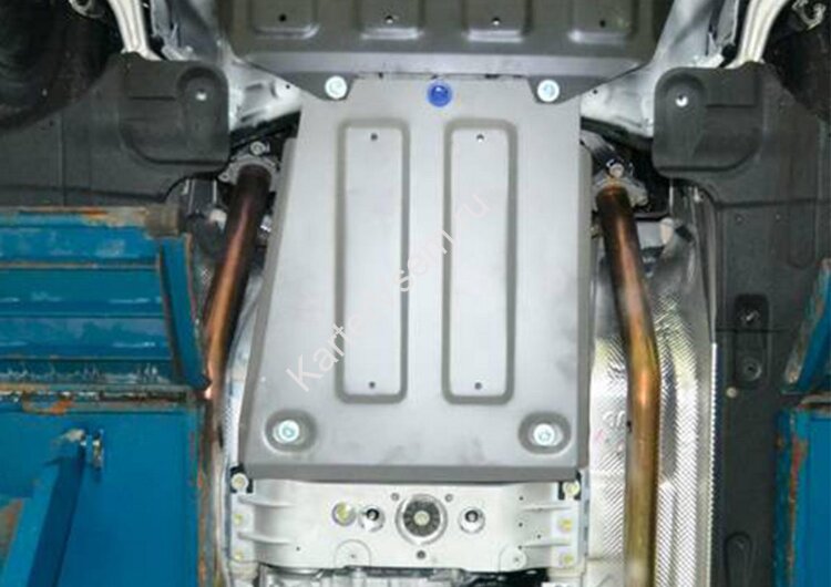 Защита КПП Rival для Hyundai Genesis II 4WD 2014-2017, штампованная, алюминий 4 мм, с крепежом, 333.2355.1