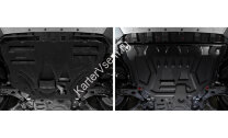 Защита картера и КПП АвтоБроня для Ford Kuga II 2013-2017, штампованная, сталь 1.8 мм, с крепежом, 111.01873.1
