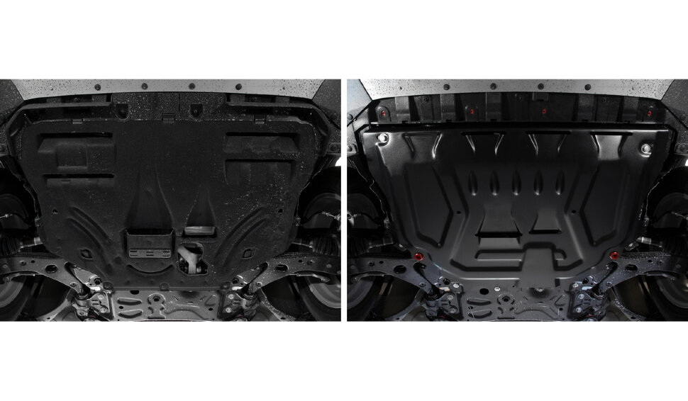 Защита картера и КПП АвтоБроня для Ford Kuga II 2013-2017, штампованная, сталь 1.8 мм, с крепежом, 111.01873.1