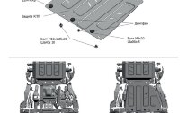 Защита КПП АвтоБроня для Haval H9 2014-2017 (устанавл-ся совместно с 111.09408.1), штампованная, сталь 1.8 мм, с крепежом, 111.09409.1