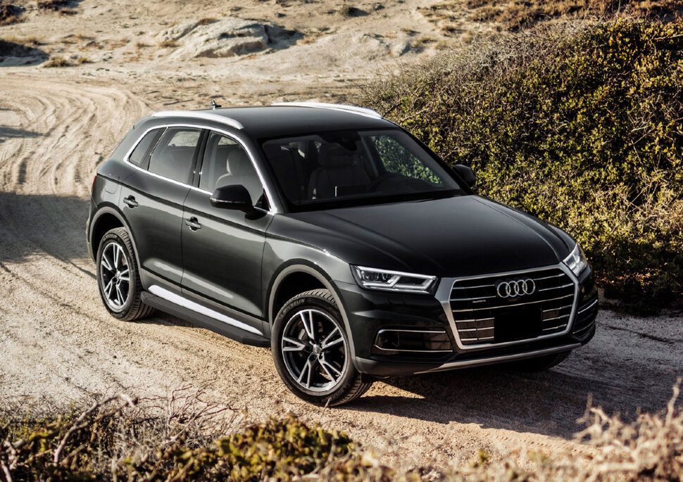 Пороги площадки (подножки) "Premium-Black" Rival для Audi Q5 II 2017-н.в., 193 см, 2 шт., алюминий, A193ALB.0302.2 купить недорого