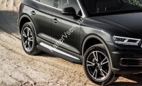 Пороги площадки (подножки) "Premium-Black" Rival для Audi Q5 II 2017-н.в., 193 см, 2 шт., алюминий, A193ALB.0302.2 с доставкой по всей России