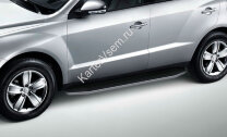 Пороги на автомобиль "Premium" Rival для Geely Emgrand X7 2013-2018, 173 см, 2 шт., алюминий, A173ALP.1902.2