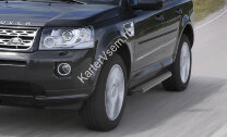 Пороги площадки (подножки) "Premium-Black" Rival для Land Rover Freelander II 2006-2014, 173 см, 2 шт., алюминий, A173ALB.3102.1 с доставкой по всей России