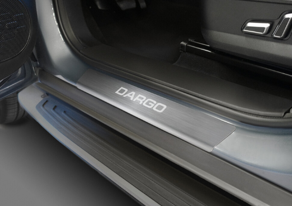 Накладки на пороги Rival для Haval Dargo 2022-н.в., нерж. сталь, с надписью, 4 шт., NP.9404.3 с доставкой по всей России