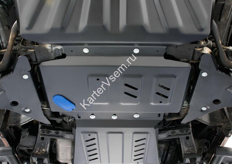 Защита картера Rival для Mercedes-Benz X-klasse 4WD 2017-н.в. (устанавл-ся совместно с 2111.4164.2.3), сталь 3 мм, с крепежом, штампованная, 2111.4165.2.3