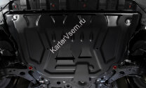 Защита картера и КПП АвтоБроня для Ford Kuga II рестайлинг 2016-2019, штампованная, сталь 1.8 мм, с крепежом, 111.01873.1