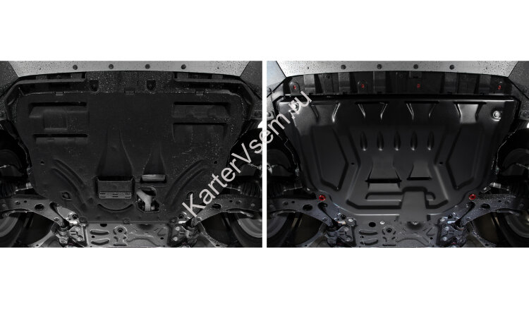 Защита картера и КПП АвтоБроня для Ford Kuga II рестайлинг 2016-2019, штампованная, сталь 1.8 мм, с крепежом, 111.01873.1