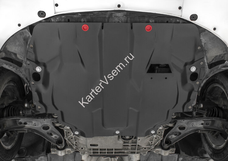 Защита картера и КПП АвтоБроня для Skoda Octavia A5 рестайлинг 2008-2013, штампованная, сталь 1.5 мм, с крепежом, 111.05107.1