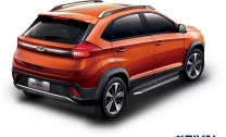 Пороги на автомобиль (подножки) "Premium" Rival для Chery Tiggo 2 2017-2020, 173 см, 2 шт., алюминий, A173ALP.0904.1