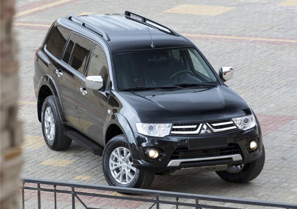 Пороги площадки (подножки) "Black" Rival для Mitsubishi Pajero Sport II 2008-2016, 173 см, 2 шт., алюминий, F173ALB.4003.1 купить недорого
