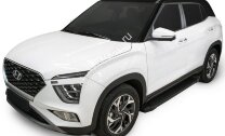 Пороги площадки (подножки) "Black" Rival для Hyundai Creta II 2021-н.в., 173 см, 2 шт., алюминий, F173ALB.2314.1 купить недорого