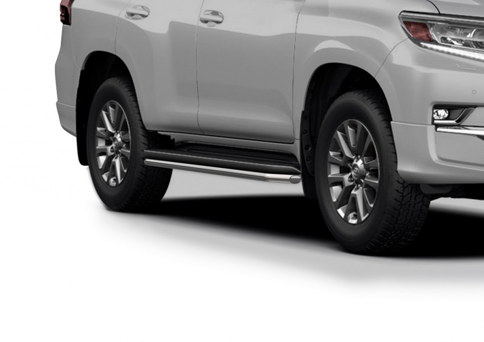 Защита штатных порогов d42 Rival для Toyota Land Cruiser Prado 150 рестайлинг (кроме Style и TRD) 2017-н.в., нерж. сталь, 2 шт., R.5704.016 с доставкой по всей России