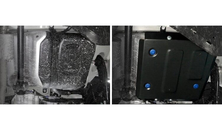 Защита топливного бака Rival для Kia Seltos FWD 2020-н.в., сталь 1.8 мм, с крепежом, штампованная, 111.2851.1