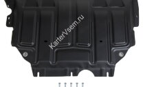 Защита картера и КПП AutoMax для Volkswagen Passat B8 FWD 2014-2019, сталь 1.4 мм, с крепежом, штампованная, AM.5128.1