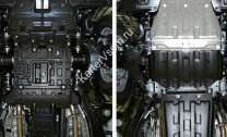 Защита картера Rival (часть 1) для Lexus LX III рестайлинг 2015-н.в., штампованная, алюминий 4 мм, с крепежом, 333.5713.2