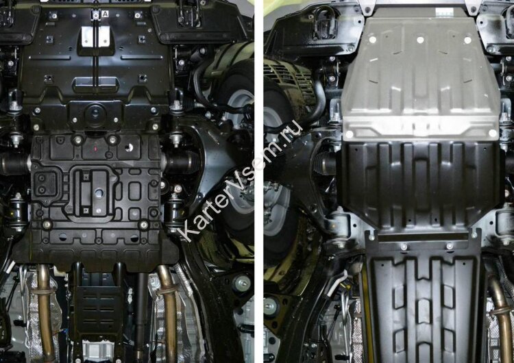 Защита картера Rival (часть 1) для Lexus LX III рестайлинг 2015-н.в., штампованная, алюминий 4 мм, с крепежом, 333.5713.2