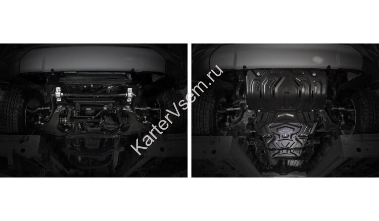 Защита радиатора, картера, КПП и РК Rival для Fiat Fullback 2016-н.в., сталь 3 мм, 4 части, с крепежом, штампованная, K222.4046.3