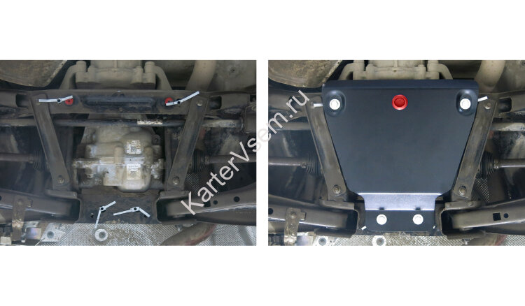 Защита редуктора АвтоБроня для Ford Kuga II рестайлинг 4WD 2016-2019, сталь 1.8 мм, с крепежом, 111.01869.1