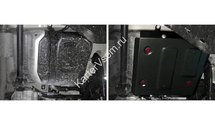 Защита топливного бака АвтоБроня для Kia Seltos FWD 2020-н.в., штампованная, сталь 1.8 мм, с крепежом, 111.02851.1