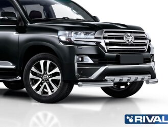 Защита переднего бампера d76+d57 с проф. защитой картера, Toyota Land Cruiser 200 Executive 2016-2017