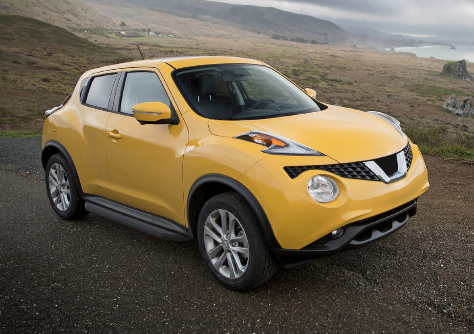 Пороги площадки (подножки) "Premium-Black" Rival для Nissan Juke I (передний привод) 2010-2019, 173 см, 2 шт., алюминий, A173ALB.4102.2 купить недорого