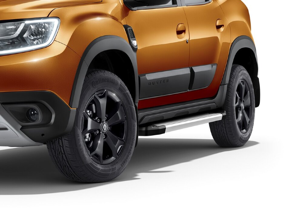 Пороги площадки (подножки) "Silver" Rival для Renault Duster I, II 2010-2021 2021-н.в., 173 см, 2 шт., алюминий, F173AL.4701.3 с инструкцией и сертификатом