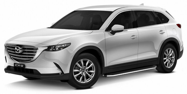 Пороги площадки (подножки) "Premium" Rival для Mazda CX-9 II 2016-н.в., 193 см, 2 шт., алюминий, A193ALP.3803.2 купить недорого