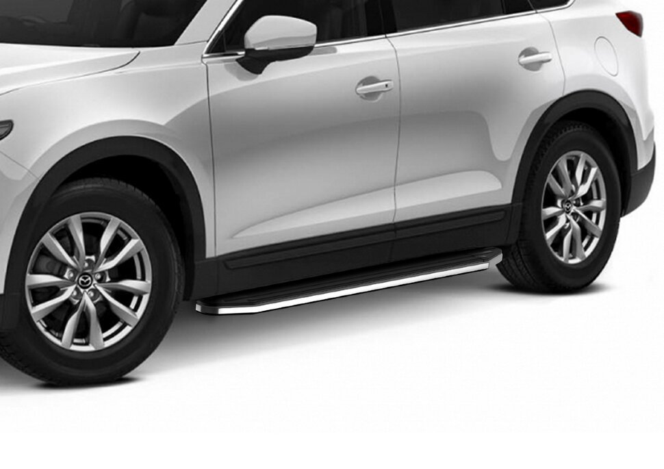 Пороги площадки (подножки) "Premium" Rival для Mazda CX-9 II 2016-н.в., 193 см, 2 шт., алюминий, A193ALP.3803.2 с доставкой по всей России