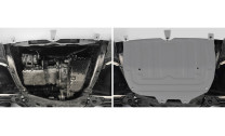 Защита картера и КПП Rival (увеличенная) для Kaiyi X3 (V - 1.5) FWD 2023-н.в., алюминий 3 мм, с крепежом, штампованная, 333.0920.2