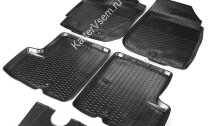Коврики в салон автомобиля Rival для Nissan Terrano III поколение рестайлинг (передний и полный привод) 2017-н.в., полиуретан, с крепежом, 5 частей, 14701007