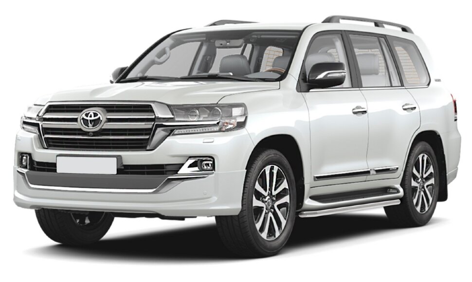 Защита штатных порогов d42 Rival для Toyota Land Cruiser 200 рестайлинг (Executive Lounge, Excalibur) 2017-2021, нерж. сталь, 2 шт., R.5719.003 с доставкой по всей России