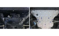 Защита картера Rival для Audi A4 B9 рестайлинг 2019-н.в., штампованная, алюминий 3 мм, с крепежом, 333.0334.1