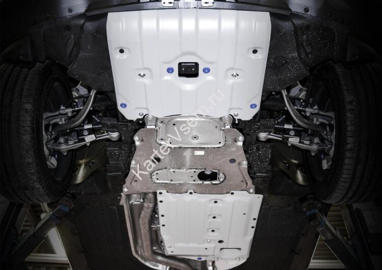Защита радиатора, картера, КПП и РК Rival для BMW X6 G06 (xDrive40i) 2019-н.в., штампованная, алюминий 3 мм, с крепежом, 3 части, K333.0533.1
