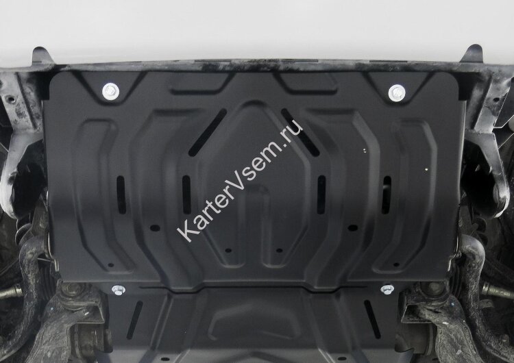 Защита радиатора Rival для Fiat Fullback 2016-н.в., сталь 3 мм, с крепежом, штампованная, 2111.4046.2.3
