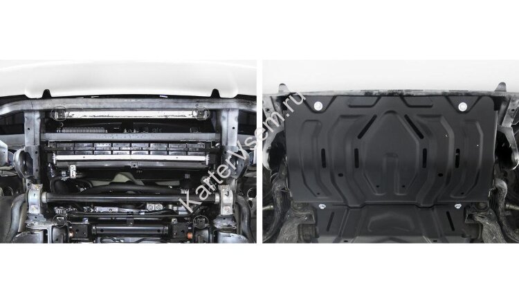Защита радиатора Rival для Fiat Fullback 2016-н.в., сталь 3 мм, с крепежом, штампованная, 2111.4046.2.3