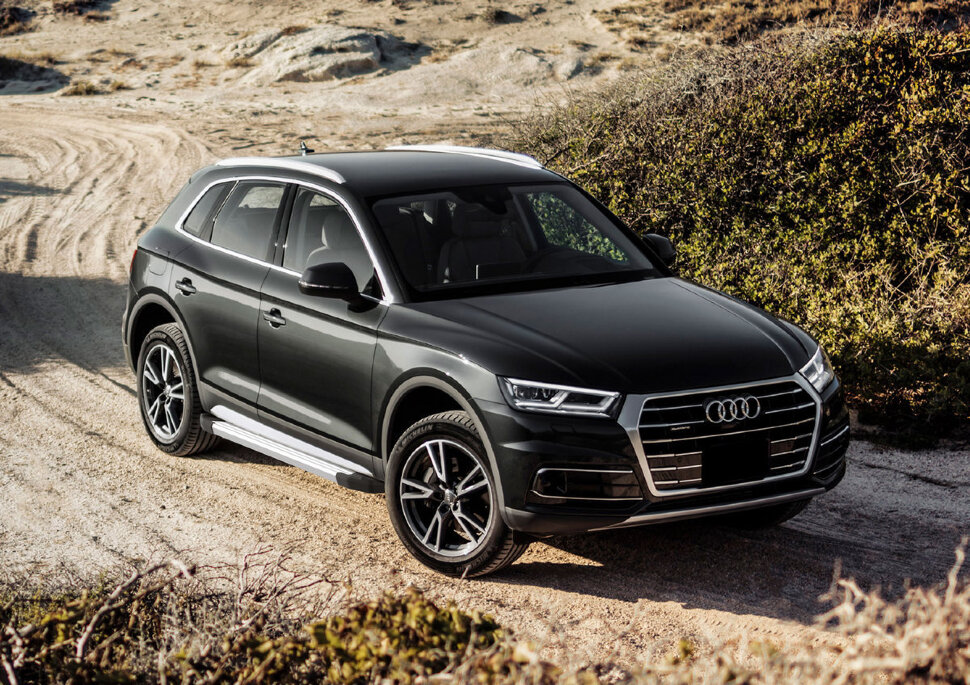 Пороги площадки (подножки) "Silver" Rival для Audi Q5 II 2017-н.в., 193 см, 2 шт., алюминий, F193AL.0302.2 купить недорого
