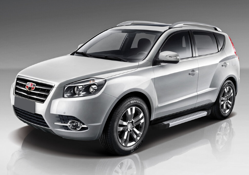 Пороги площадки (подножки) "Silver" Rival для Geely Emgrand X7 2013-2018, 173 см, 2 шт., алюминий, F173AL.1902.2 купить недорого