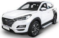 Пороги на автомобиль "Silver" Rival для Hyundai Tucson III 2015-2021, 173 см, 2 шт., алюминий, F173AL.2309.2