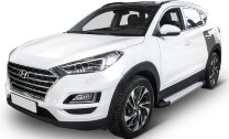 Пороги площадки (подножки) "Silver" Rival для Hyundai Tucson III 2015-2021, 173 см, 2 шт., алюминий, F173AL.2309.2 купить недорого