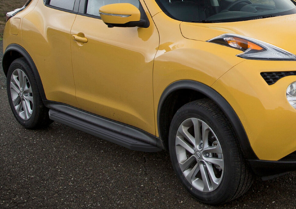 Пороги площадки (подножки) "Premium-Black" Rival для Nissan Juke I (полный привод) 2010-2019, 173 см, 2 шт., алюминий, A173ALB.4103.1 с доставкой по всей России