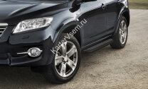 Пороги площадки (подножки) "Premium-Black" Rival для Toyota RAV4 XA30 2005-2013, 160 см, 2 шт., алюминий, A160ALB.5702.1
