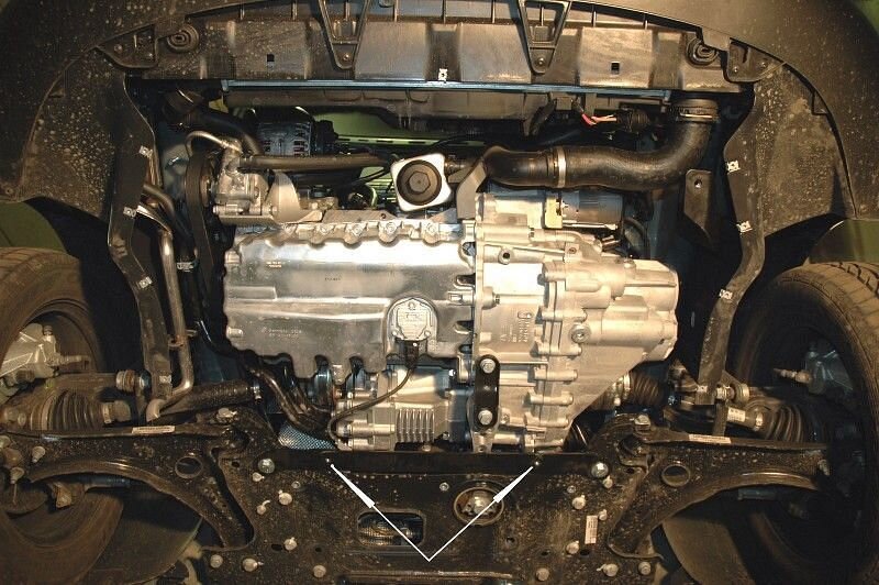 Защита картера и КПП Volkswagen Caddy двигатель 1,9 TDI; 2,0 TDI (2wd, 4wd)  (2004-2015)  арт: 26.1885
