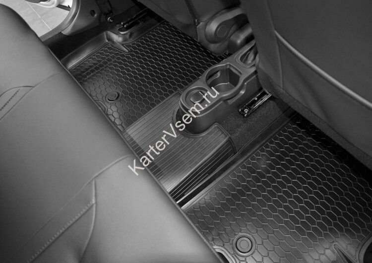 Коврики в салон автомобиля Rival для Renault Duster I поколение рестайлинг (передний и полный привод) 2015-2021, полиуретан, с крепежом, 5 частей, 14701007