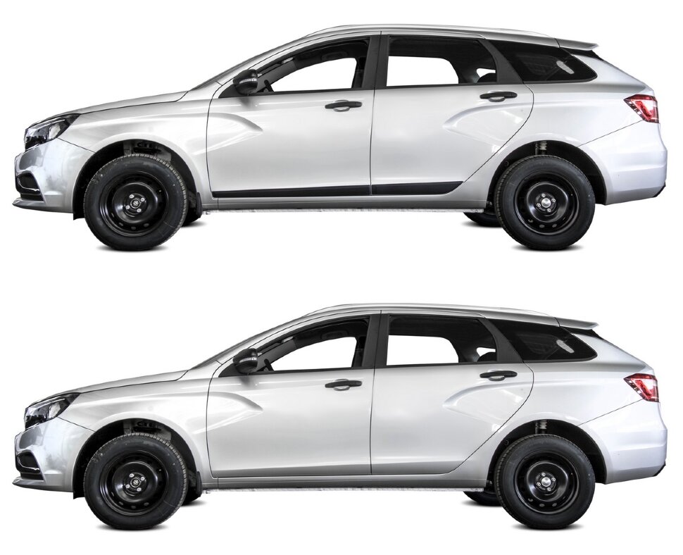 Молдинги на двери AutoMax для Lada Vesta седан, универсал 2015-н.в., ABS пластик 2.3 мм, 4 шт., AMP.6005.003 с доставкой по всей России